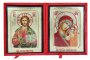 Wedding couple Icon Savior 13x17 cm and Our Lady of Kazan 13х17 cm in Greek style on gold (a pair in a velvet box)