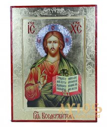 The Icon of the Savior on a tree in gilding, only in Axios, 21x28 cm - фото