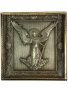 Icon in metal Angel the Guardian, silver-plated, gilt frame, 8x8 cm