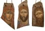 Triptych. Painted icons on the stone: Virgin, Savior, John the Baptist, 40x25 cm