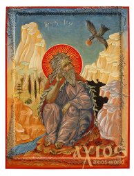 Holy Prophet Elijah. Icon painted on stone - фото