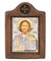 Icon Savior, Italian frame №1, enamel, 6x8 cm, alder tree