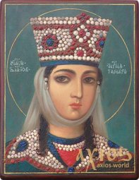 Painted icon Saint Tamara, 10x15cm - фото