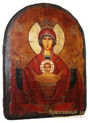 Icon of the Holy Theotokos antique Inexhaustible Cup 17h23 see Arch - фото