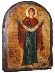 Icon antique Intercession of the Theotokos 17h23 see Arch - фото