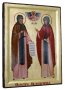 Icon Peter and Fevronia Murom gilded Greek style 17x23 cm