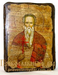 Icon antique Martyr Myron Kizichesky 7x9 cm - фото