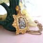  Pendant Pochayiv Icon of the Holy Mother of God, silver 925° with gilding, 29 mm