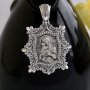  Pendant Pochayiv Icon of the Holy Mother of God, silver 925° with blackening, 29 mm