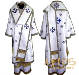 Bishop`s vestments, embroidered on a single color with embroidered galloon R100A - фото