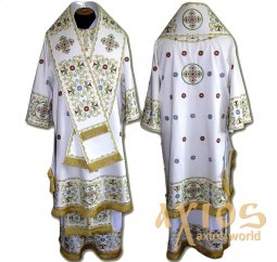 Bishop`s vestments, embroidered on dense satin with embroidered galloon R127A - фото