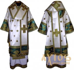 Bishop`s vestments, embroidered on thick satin with embroidered galloon R133A - фото