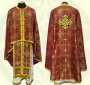 Priest Vestments, Embroidered on red Brocade, Greek Cut R01G
