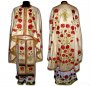 Priest Vestments, Embroidered on thick Biege satin, embroidered icon, Greek Cut R049G