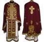 Priestly vestments, embroidered on a Red gabardine, sewn galloon, Greek cut R074G