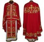 Priestly vestments, embroidered on a Red gabardine, embroidered cross, Greek cut R081G