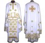 Priest Vestments, Embroidered on White singleton, embroidered cross, sewn galloon, Greek Cut R137G