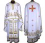 Priest Vestments, Embroidered on White singleton, embroidered cross, sewn galloon, Greek Cut R138G