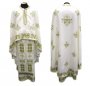 Priest Vestments, Embroidered on White singleton, embroidered cross, Greek Cut R149G