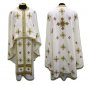 Priest Vestments, Embroidered on White singleton, embroidered cross, Greek Cut R152G