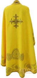 Priest vestments, embroidered on yellow gabardine, Greek cut - фото
