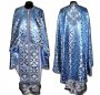 Priest Vestments, Embroidered on blue Brocade, Greek Cut, R01g
