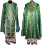 Priest Vestments, Embroidered on green Brocade, Greek Cut, R01g