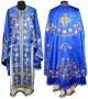 Priest Vestments, Embroidered on  blue satin, Greek Cut, R040g
