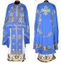 Priest Vestments, Embroidered on Blue gabardine, with sewn galloon, Greek Cut, R042g