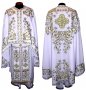 Priest Vestments, Embroidered on gabardine, white color, embroidered galloon, Greek Cut,R46plus