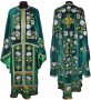 Priest Vestments, Embroidered on a velvet, green colour, sewn galloon, Greek Cut, R049G