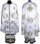 Priest Vestments, Embroidered on white singleton, embroidered icon, sewn galloon, Greek Cut, R057G