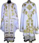 Priest Vestments, Embroidered on white gabardine, sewn galloon, Greek Cut, R062G