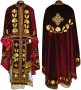 Priest Vestments, Embroidered on a velvet burgundy, embroidered galloon, Greek Cut, R066G