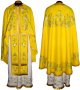 Priest Vestments, Embroidered on yellow gabardine, sewn galloon, Greek Cut, R81g