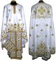 Priest Vestments, Embroidered on a dense white satin, sewn galloon, Greek Cut, R82g