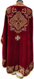 Priestly vestment, red, embroidery on velvet, Greek cut - фото