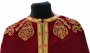 Priestly vestment, red, embroidery on velvet, Greek cut
