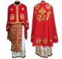 Priest vestment embroidered on red gabardine, Greek cut R083