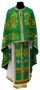 Priest vestments, green gabardine, embroidered icon, Greek Cut