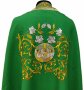 Priest vestments, green gabardine, embroidered icon, Greek Cut