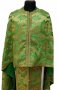 Priest vestments, green brocade, solar cross, Greek Cut