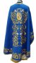 Priest vestments, blue gabardine, embroidered icon, Greek Cut