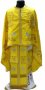Priest vestments, yellow gabardine, embroidered icon, Greek Cut