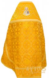 Priest Vestment, combined, Shoulders Embroidered on Velvet, the Main fabric is Yellow Brocade - фото