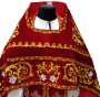 Priest`s vestment, embroidered on red velvet