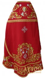 Priest Vestment, Embroidered on Red Gabardine - фото