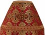 Priestly vestments, red brocade, "Easter cross" fabric
