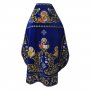 Priest Vestments, embroidered on blue velvet, embroidery in gold, embroidered icons