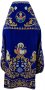 Priest Vestments, embroidered on blue velvet, embroidery in gold, embroidered icons